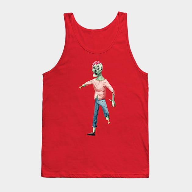 Halloween One Leg Zombie in watercolor Tank Top by holidaystore
